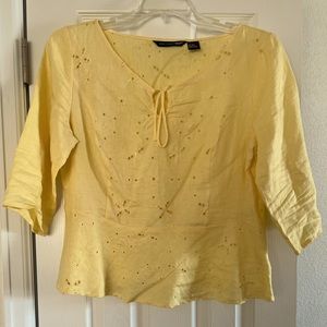 Saint Tropez West 100% Linen 3/4 Sleeves Top